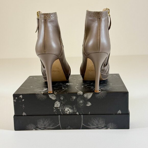 Elizee Taupe Beige Deia Side-Zip Platform Bootie - Picture 6 of 11